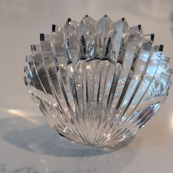 Waterford Crystal Shell Quartz Paperweight Desk Clock - Picture 3 of 6